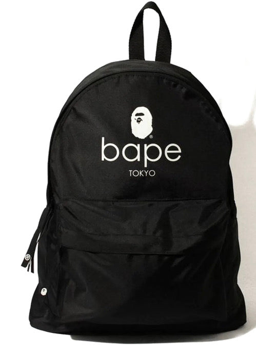 Bape / A Bathing Ape White Logo Black Backpack