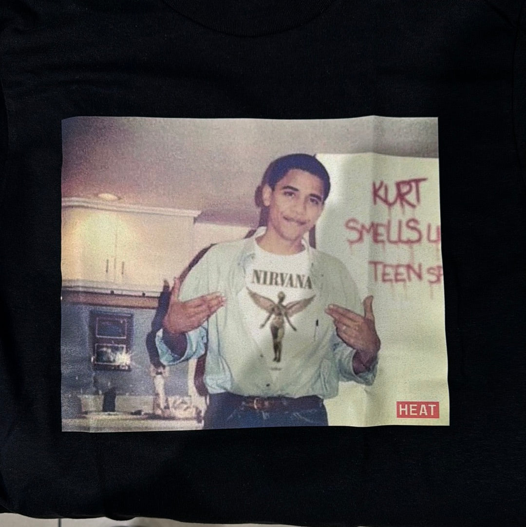 Obama Nirvana College Photo Graphic Tee