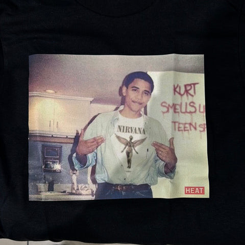 Obama Nirvana College Photo Graphic Tee