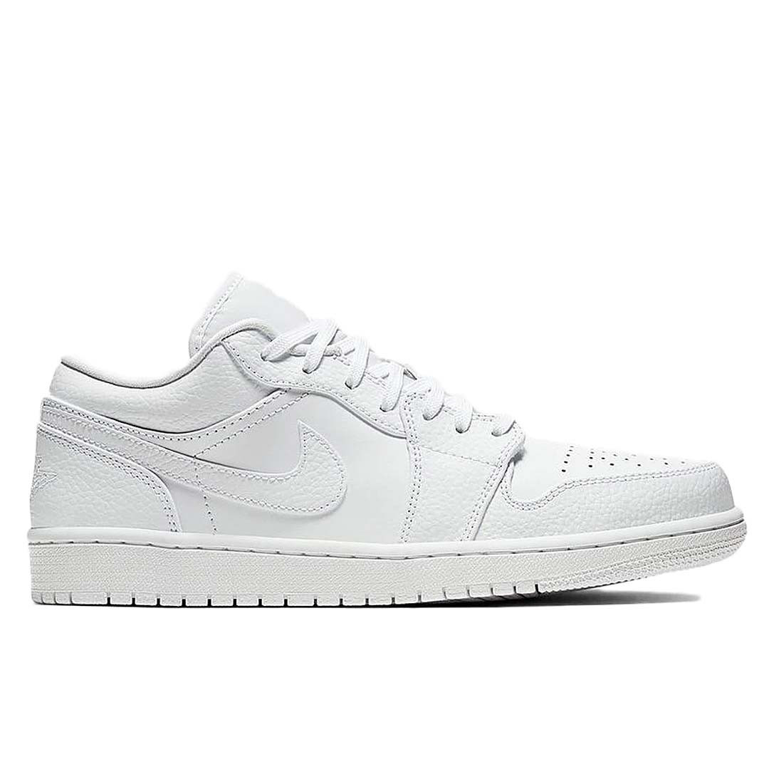 Jordan 1 Low Triple White Tumbled Leather
