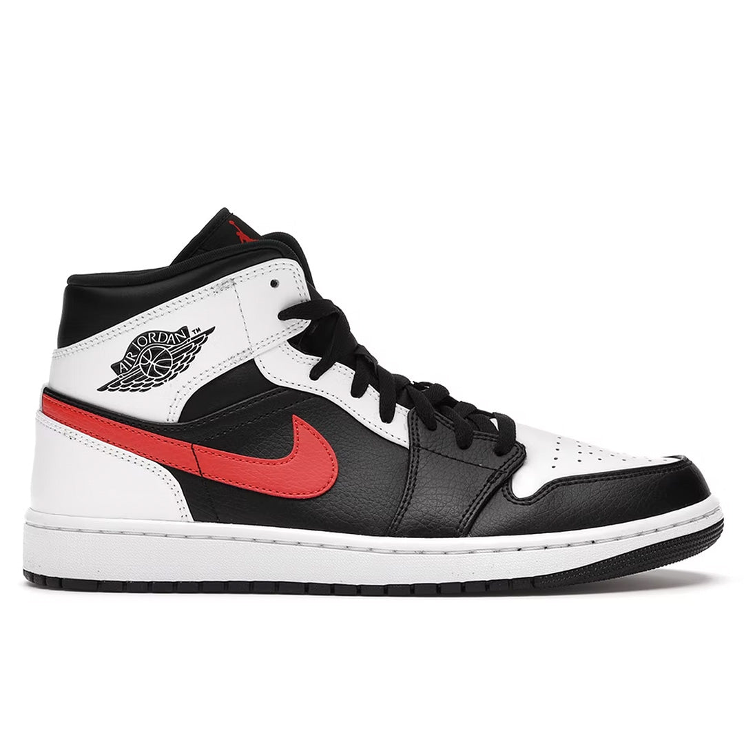 Jordan 1 Mid White Black Chile Red