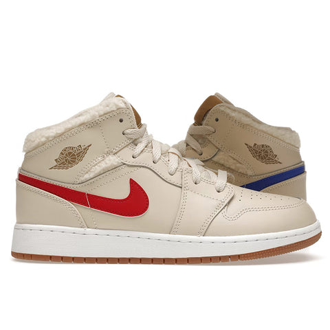 Jordan 1 Mid Fleece Pearl White