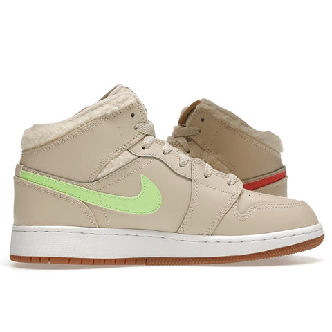 Jordan 1 Mid Fleece Pearl White