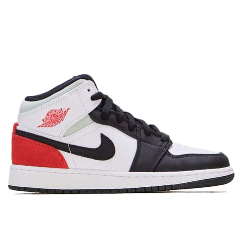 Jordan 1 Mid SE White Black Red Spruce (GS)