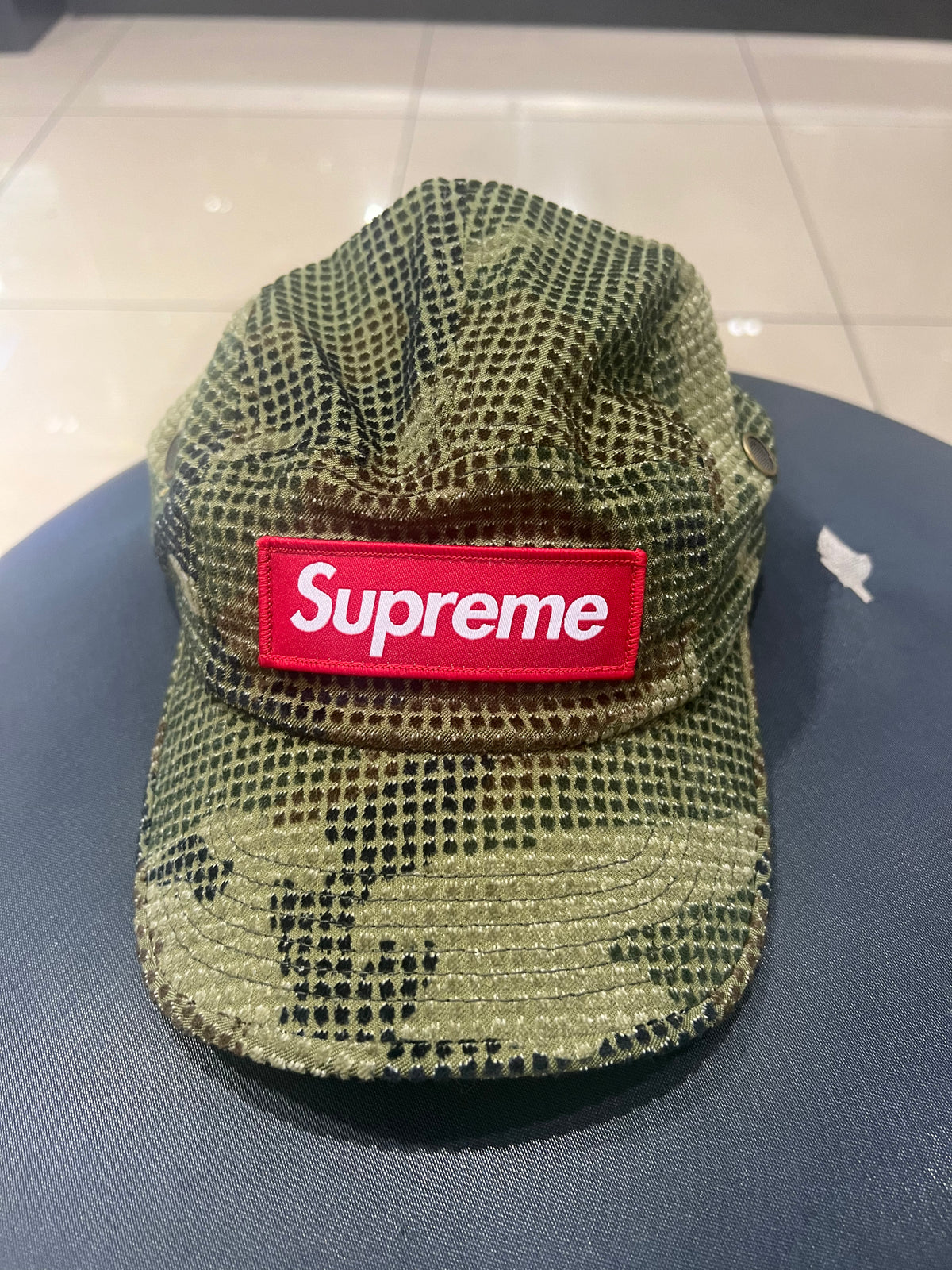 Supreme Camo Grid Velvet Camp Cap
