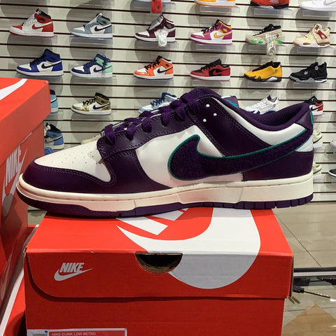Nike Dunk Low Chenille Swoosh Sail Grand Purple