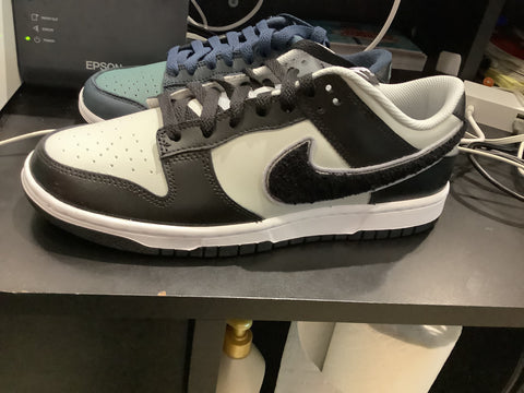 Nike Dunk Low Chenille Swoosh Black Grey