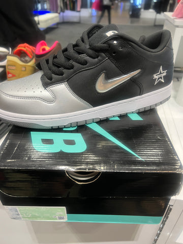 Nike SB Dunk Low Supreme Jewel Swoosh Silver