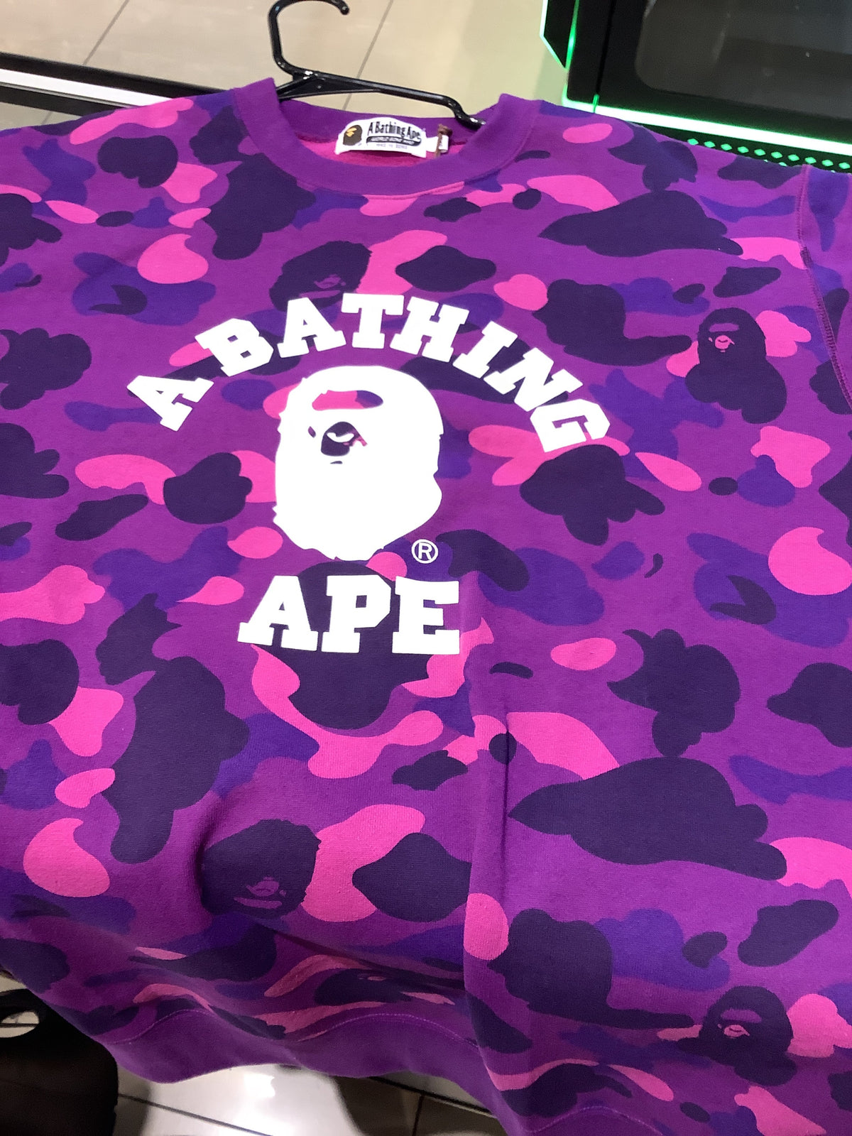 BAPE Color Camo College Crewneck Purple