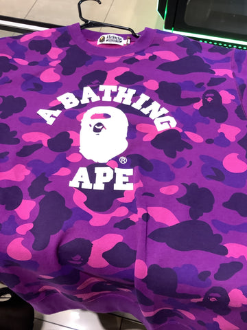 BAPE Color Camo College Crewneck Purple